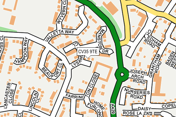 CV35 9TE map - OS OpenMap – Local (Ordnance Survey) CV35 9TE map - OS OpenMap – Local (Ordnance Survey)
