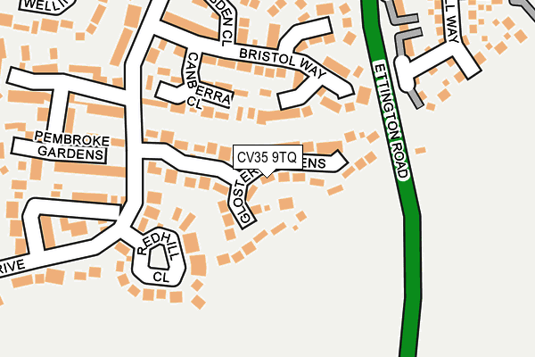 CV35 9TQ map - OS OpenMap – Local (Ordnance Survey)