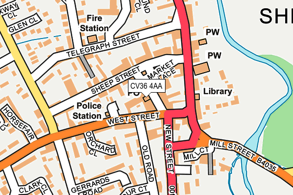CV36 4AA map - OS OpenMap – Local (Ordnance Survey) CV36 4AA map - OS OpenMap – Local (Ordnance Survey)