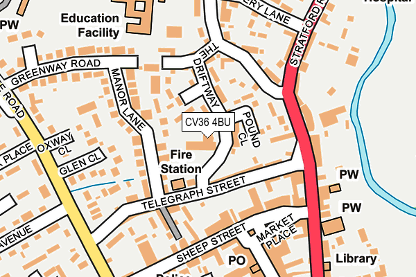 CV36 4BU map - OS OpenMap – Local (Ordnance Survey) CV36 4BU map - OS OpenMap – Local (Ordnance Survey)