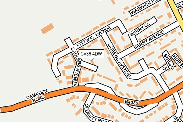 CV36 4DW map - OS OpenMap – Local (Ordnance Survey) CV36 4DW map - OS OpenMap – Local (Ordnance Survey)