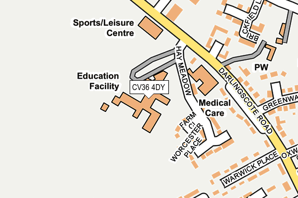 CV36 4DY map - OS OpenMap – Local (Ordnance Survey) CV36 4DY map - OS OpenMap – Local (Ordnance Survey)