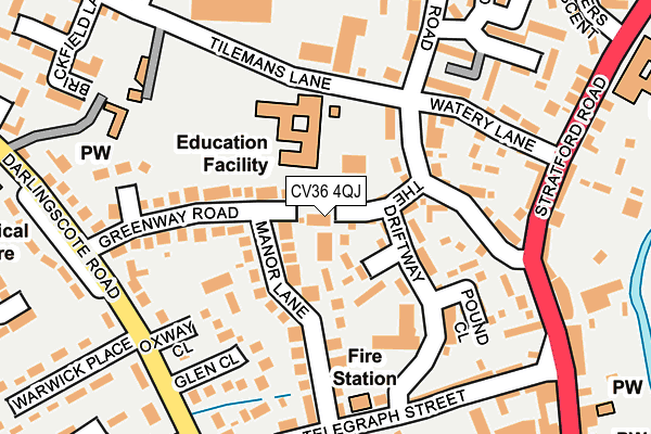 CV36 4QJ map - OS OpenMap – Local (Ordnance Survey) CV36 4QJ map - OS OpenMap – Local (Ordnance Survey)
