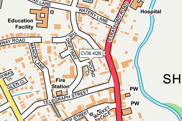 CV36 4QN map - OS OpenMap – Local (Ordnance Survey) CV36 4QN map - OS OpenMap – Local (Ordnance Survey)