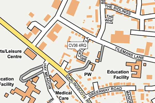 CV36 4RQ map - OS OpenMap – Local (Ordnance Survey) CV36 4RQ map - OS OpenMap – Local (Ordnance Survey)