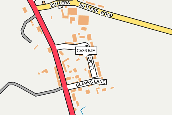CV36 5JE map - OS OpenMap – Local (Ordnance Survey) CV36 5JE map - OS OpenMap – Local (Ordnance Survey)