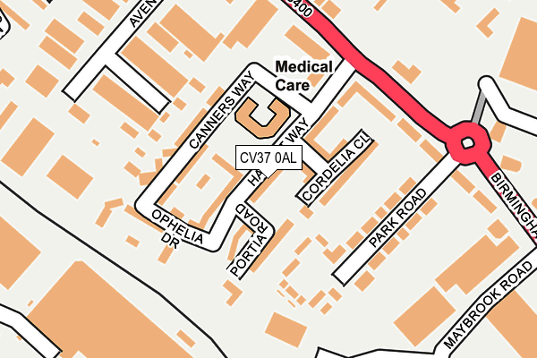 CV37 0AL map - OS OpenMap – Local (Ordnance Survey) CV37 0AL map - OS OpenMap – Local (Ordnance Survey)