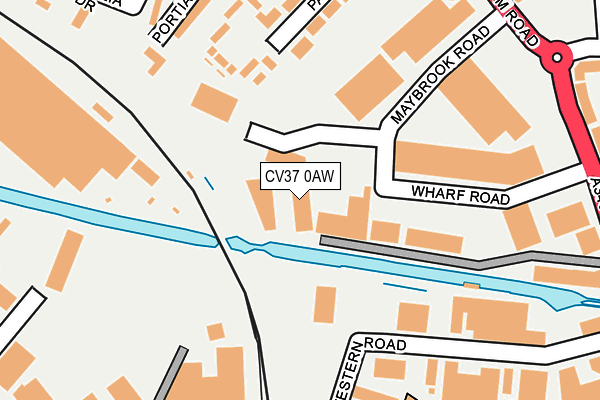 CV37 0AW map - OS OpenMap – Local (Ordnance Survey) CV37 0AW map - OS OpenMap – Local (Ordnance Survey)