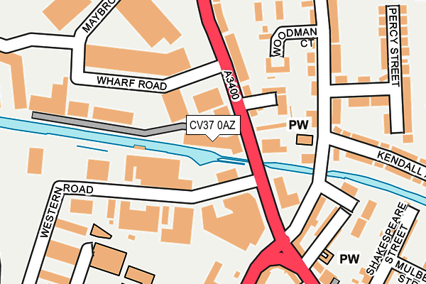 CV37 0AZ map - OS OpenMap – Local (Ordnance Survey) CV37 0AZ map - OS OpenMap – Local (Ordnance Survey)