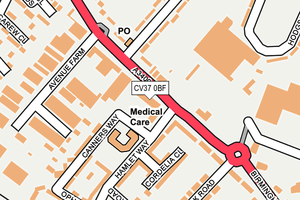 CV37 0BF map - OS OpenMap – Local (Ordnance Survey) CV37 0BF map - OS OpenMap – Local (Ordnance Survey)