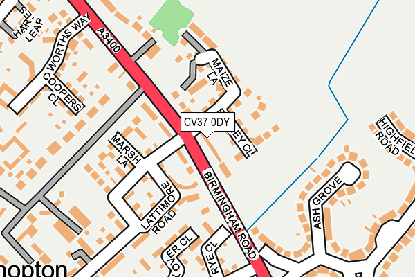 CV37 0DY map - OS OpenMap – Local (Ordnance Survey) CV37 0DY map - OS OpenMap – Local (Ordnance Survey)