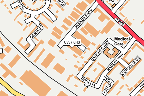 CV37 0HS map - OS OpenMap – Local (Ordnance Survey) CV37 0HS map - OS OpenMap – Local (Ordnance Survey)