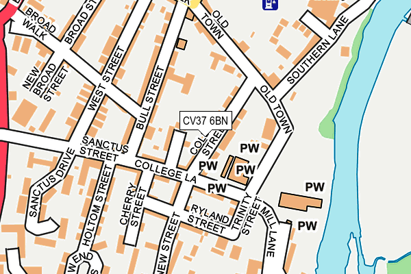 CV37 6BN map - OS OpenMap – Local (Ordnance Survey) CV37 6BN map - OS OpenMap – Local (Ordnance Survey)