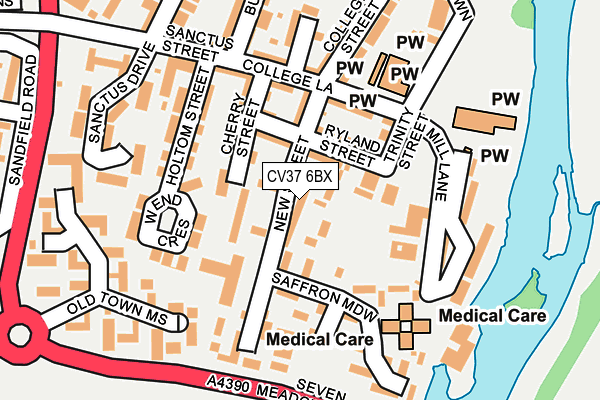 CV37 6BX map - OS OpenMap – Local (Ordnance Survey) CV37 6BX map - OS OpenMap – Local (Ordnance Survey)