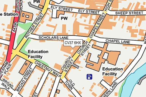 CV37 6HX map - OS OpenMap – Local (Ordnance Survey) CV37 6HX map - OS OpenMap – Local (Ordnance Survey)