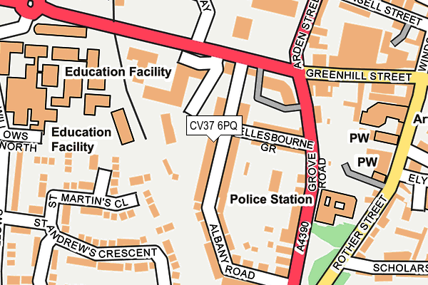 CV37 6PQ map - OS OpenMap – Local (Ordnance Survey) CV37 6PQ map - OS OpenMap – Local (Ordnance Survey)