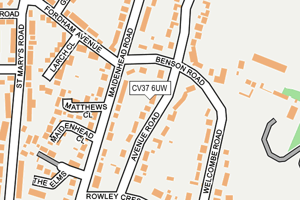 CV37 6UW map - OS OpenMap – Local (Ordnance Survey) CV37 6UW map - OS OpenMap – Local (Ordnance Survey)