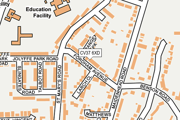 CV37 6XD map - OS OpenMap – Local (Ordnance Survey) CV37 6XD map - OS OpenMap – Local (Ordnance Survey)