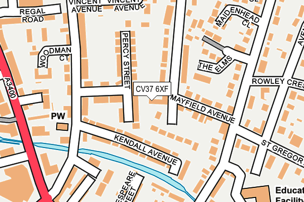 CV37 6XF map - OS OpenMap – Local (Ordnance Survey) CV37 6XF map - OS OpenMap – Local (Ordnance Survey)