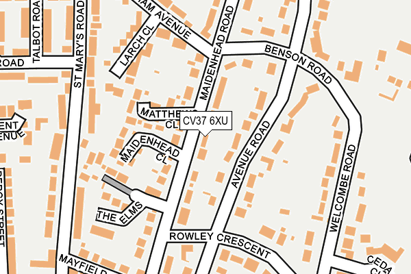 CV37 6XU map - OS OpenMap – Local (Ordnance Survey) CV37 6XU map - OS OpenMap – Local (Ordnance Survey)