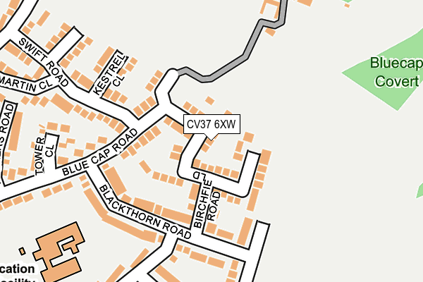 CV37 6XW map - OS OpenMap – Local (Ordnance Survey) CV37 6XW map - OS OpenMap – Local (Ordnance Survey)