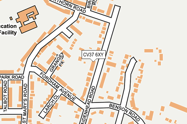 CV37 6XY map - OS OpenMap – Local (Ordnance Survey) CV37 6XY map - OS OpenMap – Local (Ordnance Survey)