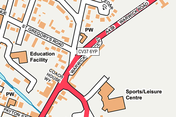 CV37 6YP map - OS OpenMap – Local (Ordnance Survey) CV37 6YP map - OS OpenMap – Local (Ordnance Survey)