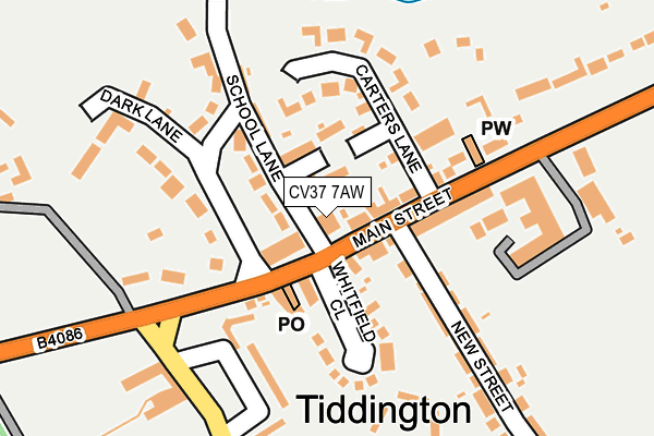 CV37 7AW map - OS OpenMap – Local (Ordnance Survey)