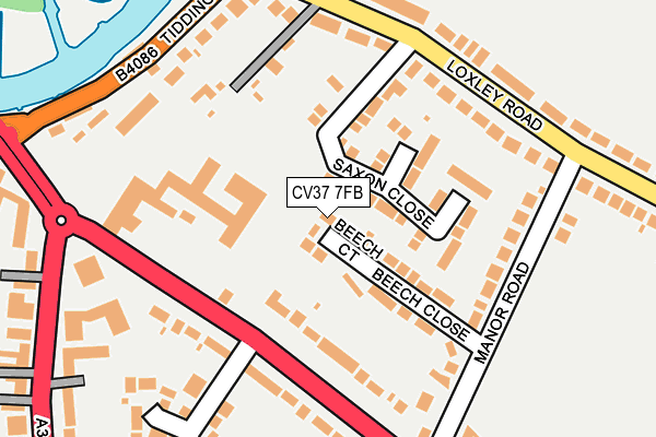 CV37 7FB map - OS OpenMap – Local (Ordnance Survey) CV37 7FB map - OS OpenMap – Local (Ordnance Survey)