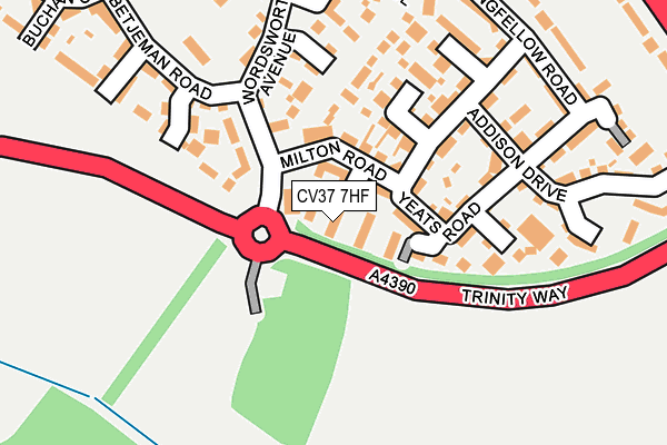 CV37 7HF map - OS OpenMap – Local (Ordnance Survey) CV37 7HF map - OS OpenMap – Local (Ordnance Survey)