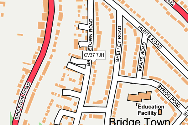 CV37 7JH map - OS OpenMap – Local (Ordnance Survey) CV37 7JH map - OS OpenMap – Local (Ordnance Survey)