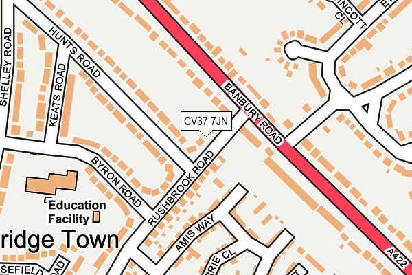 CV37 7JN map - OS OpenMap – Local (Ordnance Survey) CV37 7JN map - OS OpenMap – Local (Ordnance Survey)