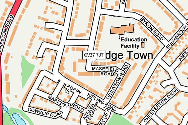 CV37 7JT map - OS OpenMap – Local (Ordnance Survey) CV37 7JT map - OS OpenMap – Local (Ordnance Survey)