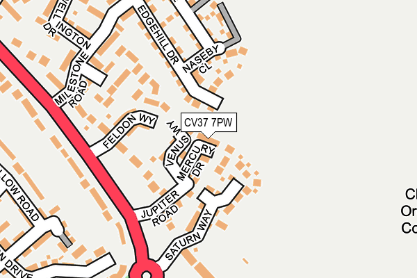 CV37 7PW map - OS OpenMap – Local (Ordnance Survey)