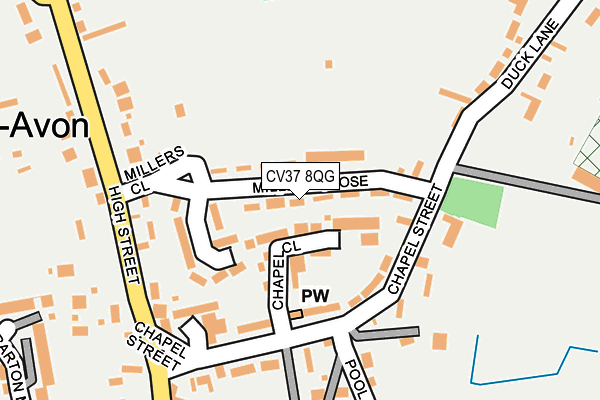 CV37 8QG map - OS OpenMap – Local (Ordnance Survey) CV37 8QG map - OS OpenMap – Local (Ordnance Survey)