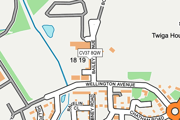 CV37 8QW map - OS OpenMap – Local (Ordnance Survey) CV37 8QW map - OS OpenMap – Local (Ordnance Survey)