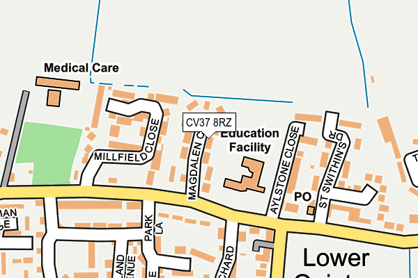 CV37 8RZ map - OS OpenMap – Local (Ordnance Survey) CV37 8RZ map - OS OpenMap – Local (Ordnance Survey)