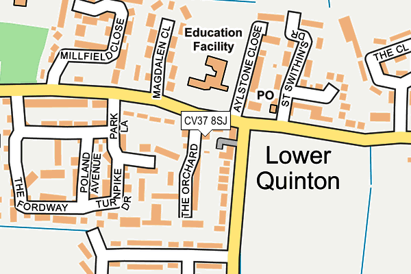 CV37 8SJ map - OS OpenMap – Local (Ordnance Survey) CV37 8SJ map - OS OpenMap – Local (Ordnance Survey)