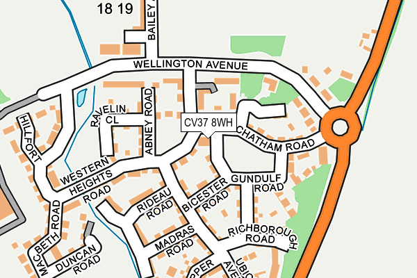 CV37 8WH map - OS OpenMap – Local (Ordnance Survey) CV37 8WH map - OS OpenMap – Local (Ordnance Survey)