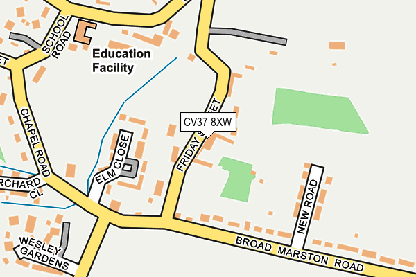 CV37 8XW map - OS OpenMap – Local (Ordnance Survey) CV37 8XW map - OS OpenMap – Local (Ordnance Survey)