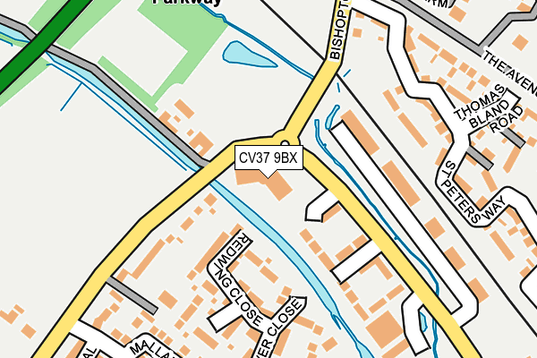 CV37 9BX map - OS OpenMap – Local (Ordnance Survey) CV37 9BX map - OS OpenMap – Local (Ordnance Survey)