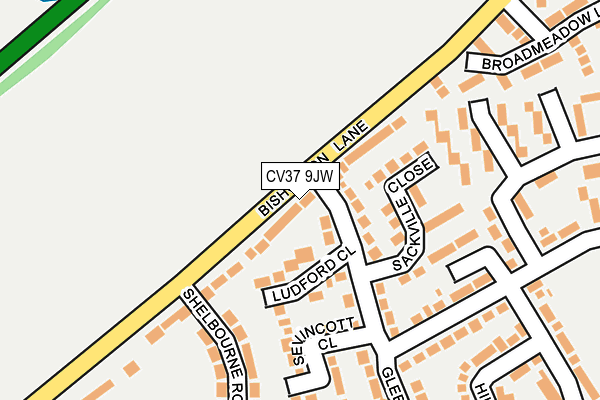 CV37 9JW map - OS OpenMap – Local (Ordnance Survey) CV37 9JW map - OS OpenMap – Local (Ordnance Survey)