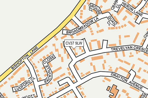 CV37 9LW map - OS OpenMap – Local (Ordnance Survey) CV37 9LW map - OS OpenMap – Local (Ordnance Survey)