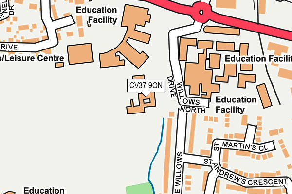 CV37 9QN map - OS OpenMap – Local (Ordnance Survey) CV37 9QN map - OS OpenMap – Local (Ordnance Survey)
