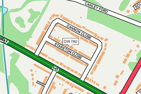 CV4 7AU map - OS OpenMap – Local (Ordnance Survey) CV4 7AU map - OS OpenMap – Local (Ordnance Survey)