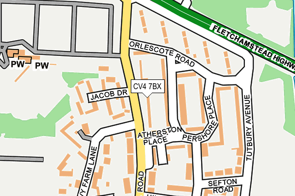 CV4 7BX map - OS OpenMap – Local (Ordnance Survey) CV4 7BX map - OS OpenMap – Local (Ordnance Survey)