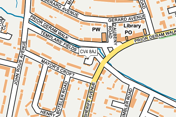 CV4 8AJ map - OS OpenMap – Local (Ordnance Survey) CV4 8AJ map - OS OpenMap – Local (Ordnance Survey)