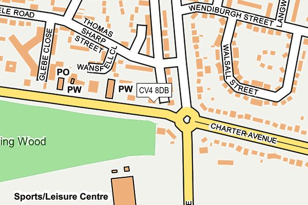 CV4 8DB map - OS OpenMap – Local (Ordnance Survey) CV4 8DB map - OS OpenMap – Local (Ordnance Survey)