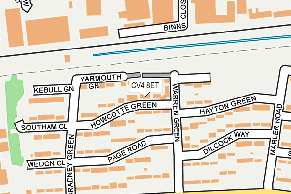 CV4 8ET map - OS OpenMap – Local (Ordnance Survey) CV4 8ET map - OS OpenMap – Local (Ordnance Survey)