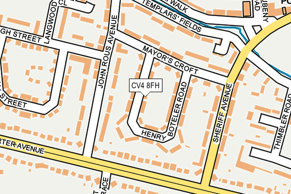 CV4 8FH map - OS OpenMap – Local (Ordnance Survey) CV4 8FH map - OS OpenMap – Local (Ordnance Survey)